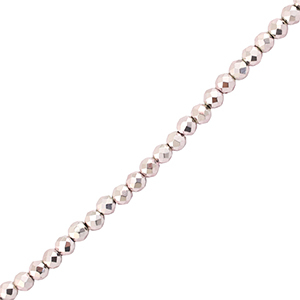Abalorios faceteados redondos 2mm Rosa claro met&aacute;lico