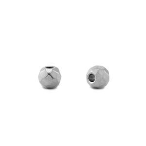 Abalorios de acero inox 4mm Plateado