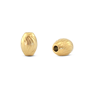 Abalorios de acero inox ovalados Dorado