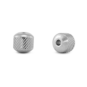 Abalorios de acero inox 8mm Plateado