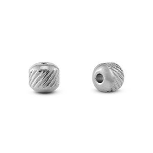Abalorios de acero inox 6mm Plateado