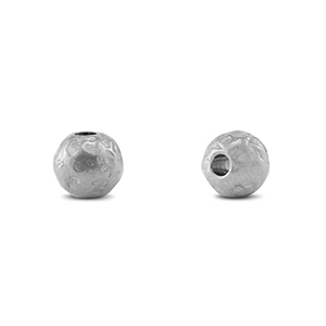 Abalorios de acero inox 6mm Plateado