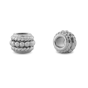 Abalorios de acero inox rondeles Plateado
