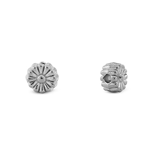 Abalorios de acero inox flor Plateado