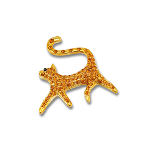 Broches gato Dorado-naranja