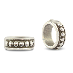 Correderas met&aacute;lica DQ anillo con bolas Plata vieja (sin n&iacute;quel)