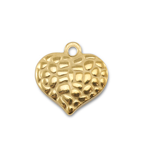 Colgantes Acero Inox coraz&oacute;n Dorado