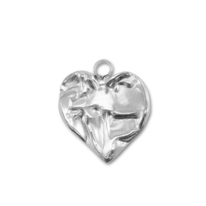 Colgantes Acero Inox coraz&oacute;n Plateado
