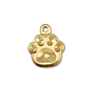 Colgantes Acero Inox huella de perro Dorado