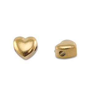 Abalorios Acero Inox coraz&oacute;n Dorado