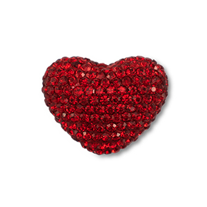 Abalorios bohemios coraz&oacute;n Rojo