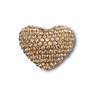Abalorios bohemios coraz&oacute;n Marr&oacute;n taupe