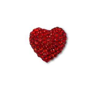Abalorios bohemios coraz&oacute;n Rojo