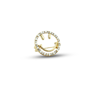Broches smiley con perlas Dorado