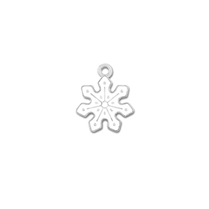 Colgantes met&aacute;licos copo de nieve Plateado-blanco