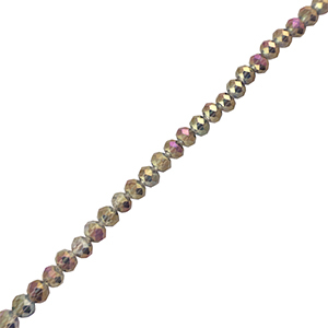 Abalorios faceteados disco 4x3mm Gris