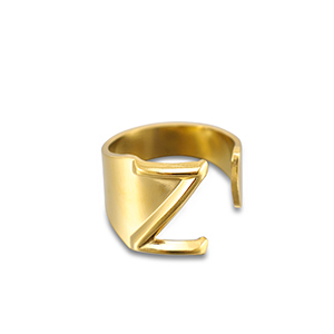 Anillos Acero Inox letra Z Dorado