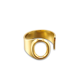 Anillos Acero Inox letra O Dorado