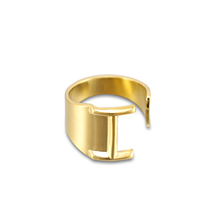 Anillos Acero Inox letra I Dorado