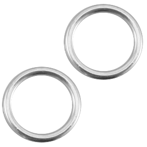 Anillo cerrado met&aacute;lico DQ 13.5mm Plata vieja (sin n&iacute;quel)