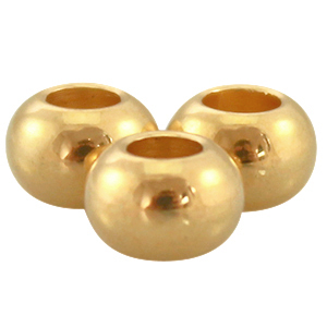 Abalorios met&aacute;licos DQ bola 6x4mm Dorado (sin n&iacute;quel)
