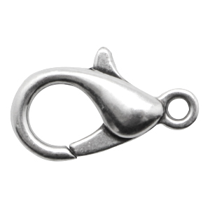 Fornituras met&aacute;licas DQ mosquet&oacute;n 15mm&nbsp; Plata vieja (sin n&iacute;quel)