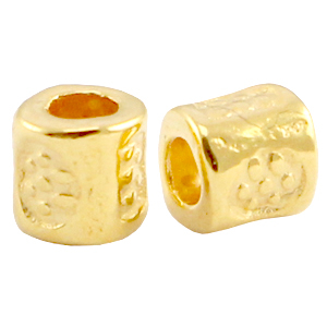 Abalorios met&aacute;licos DQ tubo Dorado (sin n&iacute;quel)