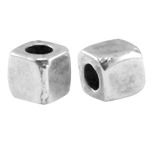Tubo met&aacute;licos DQ cuadrado Plata vieja (sin n&iacute;quel)
