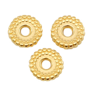 Abalorios met&aacute;licos DQ 8mm deco Dorado (sin n&iacute;quel)