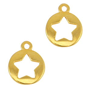 Colgantes met&aacute;licos DQ estrella Dorado (sin n&iacute;quel)
