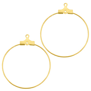 Fornituras met&aacute;licas DQ colgante/pendiente criolla 30mm oro (sin n&iacute;quel)