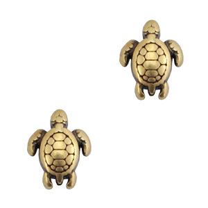 Abalorios met&aacute;licos DQ tortuga Bronce viejo (sin n&iacute;quel)