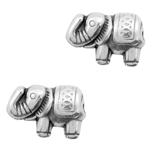 Abalarios met&aacute;licos DQ elefante Plata vieja (sin n&iacute;quel)
