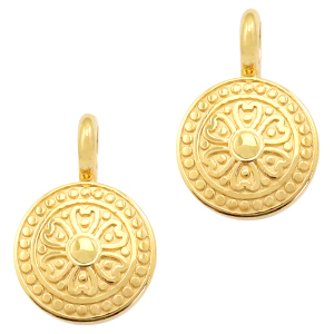 Colgantes met&aacute;licos DQ m&aacute;ndala Dorado (sin n&iacute;quel)