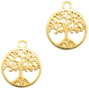 Colgantes met&aacute;licos DQ &aacute;rbol Dorado (sin n&iacute;quel)