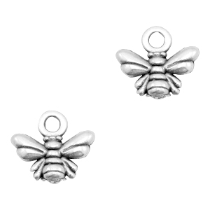 Colgantes met&aacute;licos DQ abeja Plata vieja (sin n&iacute;quel)