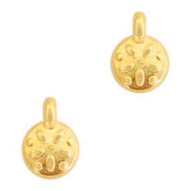 Colgantes met&aacute;licos DQ florecita Dorado (sin n&iacute;quel)