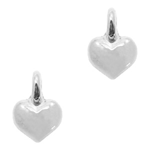 Colgantes met&aacute;licos DQ coraz&oacute;n Plata vieja (sin n&iacute;quel)