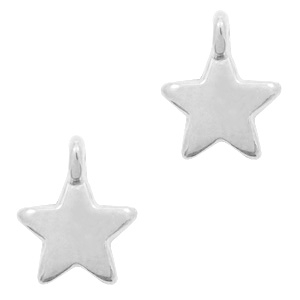 Colgantes met&aacute;licos DQ estrella Plata vieja (sin n&iacute;quel)