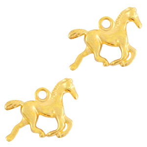 Colgantes met&aacute;licos DQ caballo Dorado (sin n&iacute;quel)