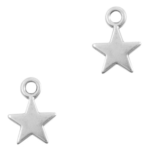 Colgantes met&aacute;licos DQ estrella Plata vieja (sin n&iacute;quel)