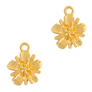 Colgantes met&aacute;licos DQ flor Dorado (sin n&iacute;quel)