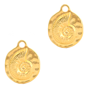 Colgantes met&aacute;licos DQ concha Dorado (sin n&iacute;quel)