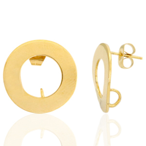 Pendientes Acero Inox 18mm con anilla Dorado