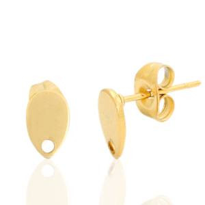 Pendientes Acero Inox gota con anilla Dorado