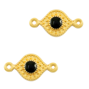 Colgantes met&aacute;licos DQ entrepieza Negro-dorado (sin n&iacute;quel)