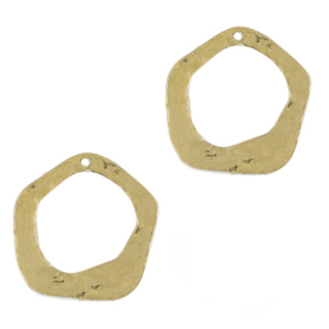 Colgantes met&aacute;licos DQ irregular Dorado (sin n&iacute;quel)