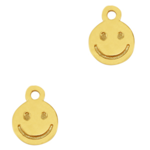 Colgantes met&aacute;licos DQ smiley Dorado (sin n&iacute;quel)