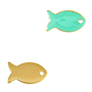Colgantes met&aacute;licos DQ pez Dorado-azul veraman (sin n&iacute;quel)