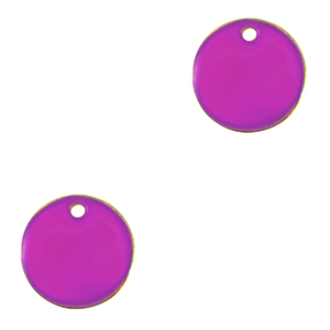 Colgantes met&aacute;licos DQ 10mm Dorado-p&uacute;rpura (sin n&iacute;quel)